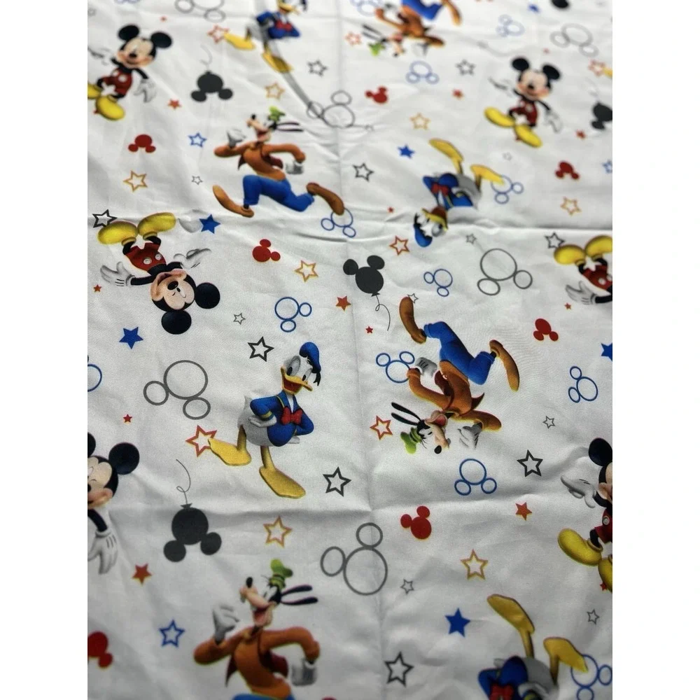 Disney Mickey Mouse Toddler Sheet Set Fitted Flat Sheet Pillowcase 3 Pc EUC